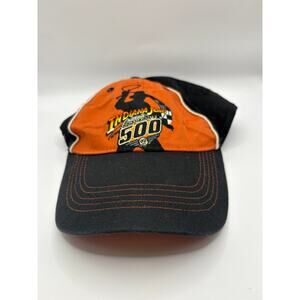 Indiana Jones Indianapolis 500 Baseball Cap Hat OSFA Orange Black Velcro Strap
